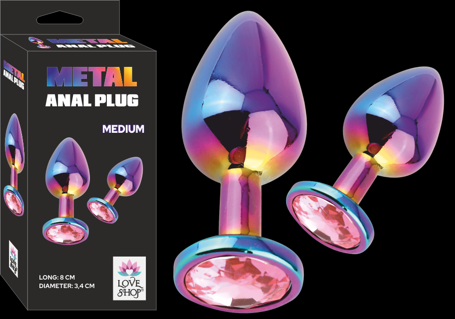 Anal metal plug Medıum Multıcolor