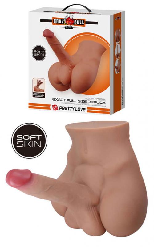 2 İşlevli Realistik 17,3 cm Penisli Anal Girişli Erkek Kalça