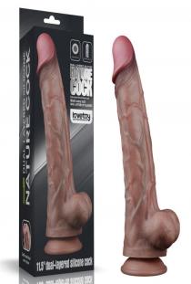 29,5 cm Yeni Nesil Çift Katmanlı Gerçekçi Kalın Dildo Penis 