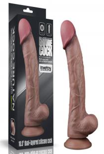 Çift Katmanlı 26,5 cm Realistik Dev Melez Dildo Penis