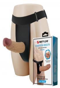 17,5 cm Belden Bağlamalı İçi Boş 7 cm Dolgulu Strapon Penis